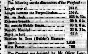 Bombay Gazette - Wednesday 22 November 1854 Pumnjab-0.png