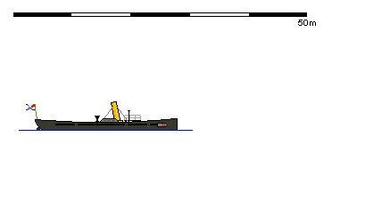 kuter minowy z 1867 r., 41 ton, 2 miny wytykowe, 15.0 w.